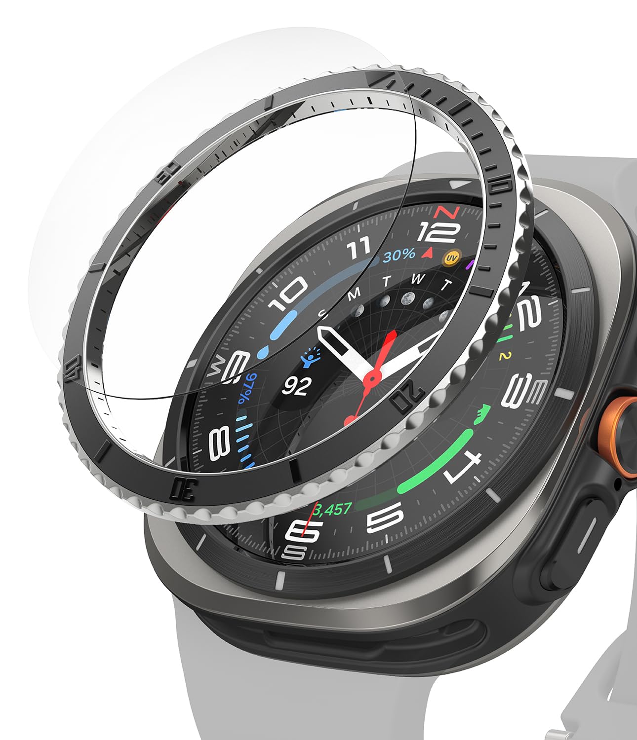 Ringke Bezel Styling & Glass Compatible with Samsung Galaxy Watch Ultra 47mm [Combo] Anti-Scratch Stainless Steel Frame Ring Cover with HD Clear Tempered Glass Screen Protector - 47-96 (ST) Black (B0D9LQQH17) Amazon Price History, Amazon Price Tracker