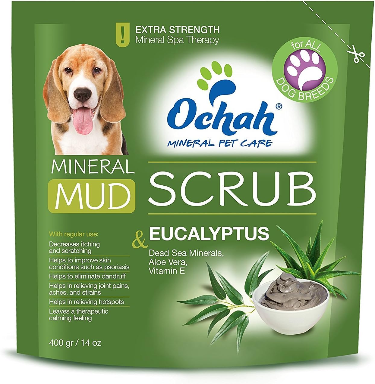 Mineral Mud Scrub with Eucalyptus, Dead Sea Minerals, Aloe & Vitamin E, 14 oz