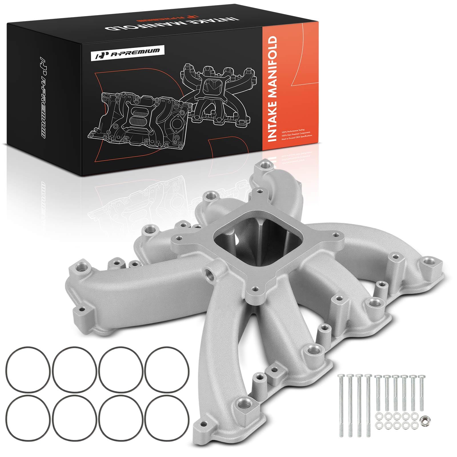 A-Premium Engine Aluminum Single Plane Mid-Rise EFI Intake Manifold Compatible with GM LS3 L92 Rectangle Port, 6.2L/376 - Cadillac Escalade & Chevrolet Camaro,Tahoe & GMC Yukon 2007-2008