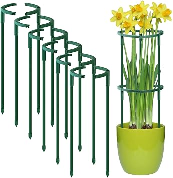 Uzoli 12 Pack Plant Support Stakes Sets - Versatile Plant Cages, Stackable 3 Tier Garden Flower Support,Plant Stakes for Indoor Outdoor Plants Tomato, Peony, Monstera, Hydrangea, Climbing Plants