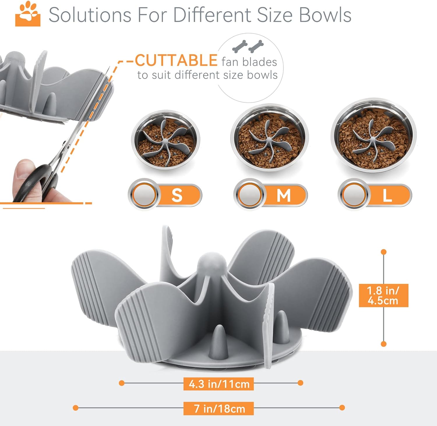 PETTOM Dog Feeder Slow Food Accessory Slow Food Bowl Dish for Eating Space Slow Feeder Bowl Feeding Slow Food for Dogs, Adjustable Size Non-Slip 5