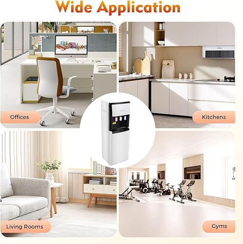 Miniatura 6 de Dispensador de agua de carga inferior para botella de 5 galones, enfriador de agua blanco calientefríoambiente con capacidad de 1.32 galonesh