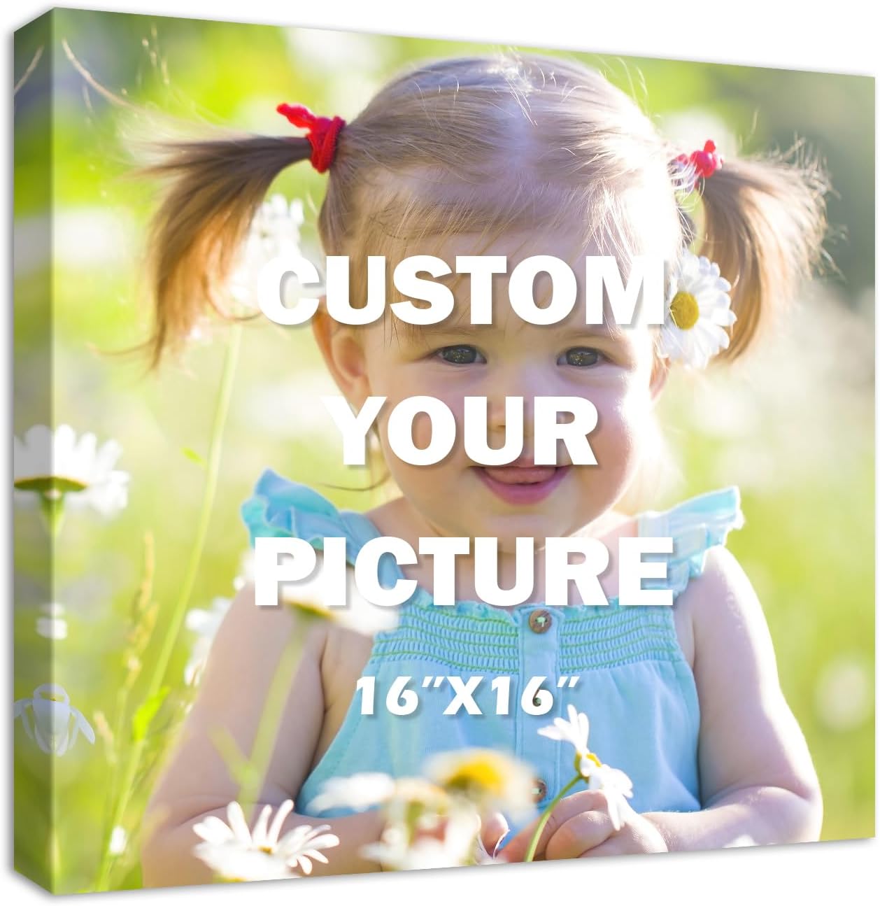 YYYYHPP Canvas Prints with Your Photos, Personalized Photo to Canvas Wall Art,Canvas Printing for Wedding, Family, Baby, Pets, Home Office Decor, Wrapped Frame 16"x16"