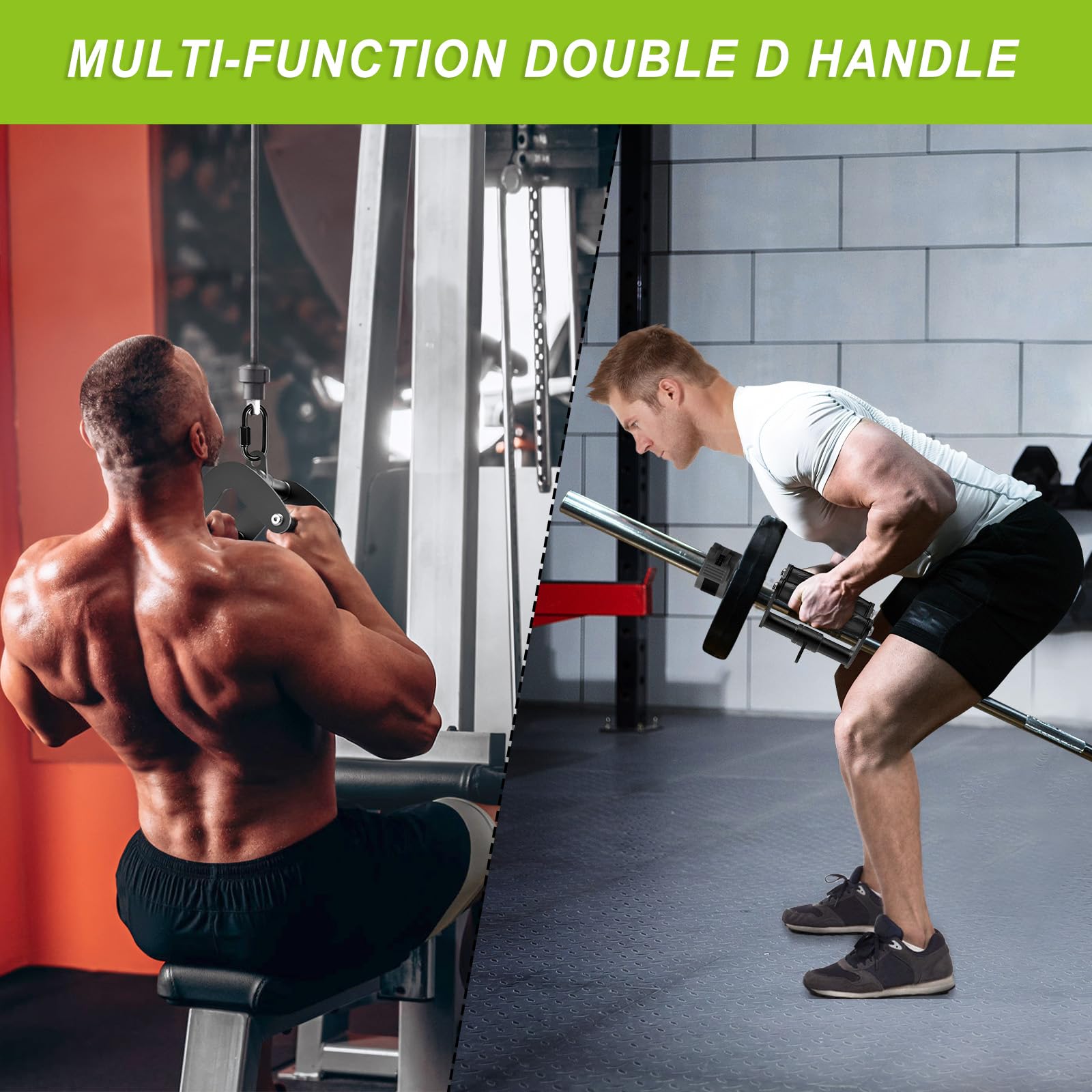 SELEWARE Accessori per Tricipiti LAT Pulldown Home Gym Accessori per Allenamento con Impugnatura in Gomma Morbida Antiscivolo Accessori per Macchine per Tricipiti Corda per Tricipiti Maniglia a Doppia