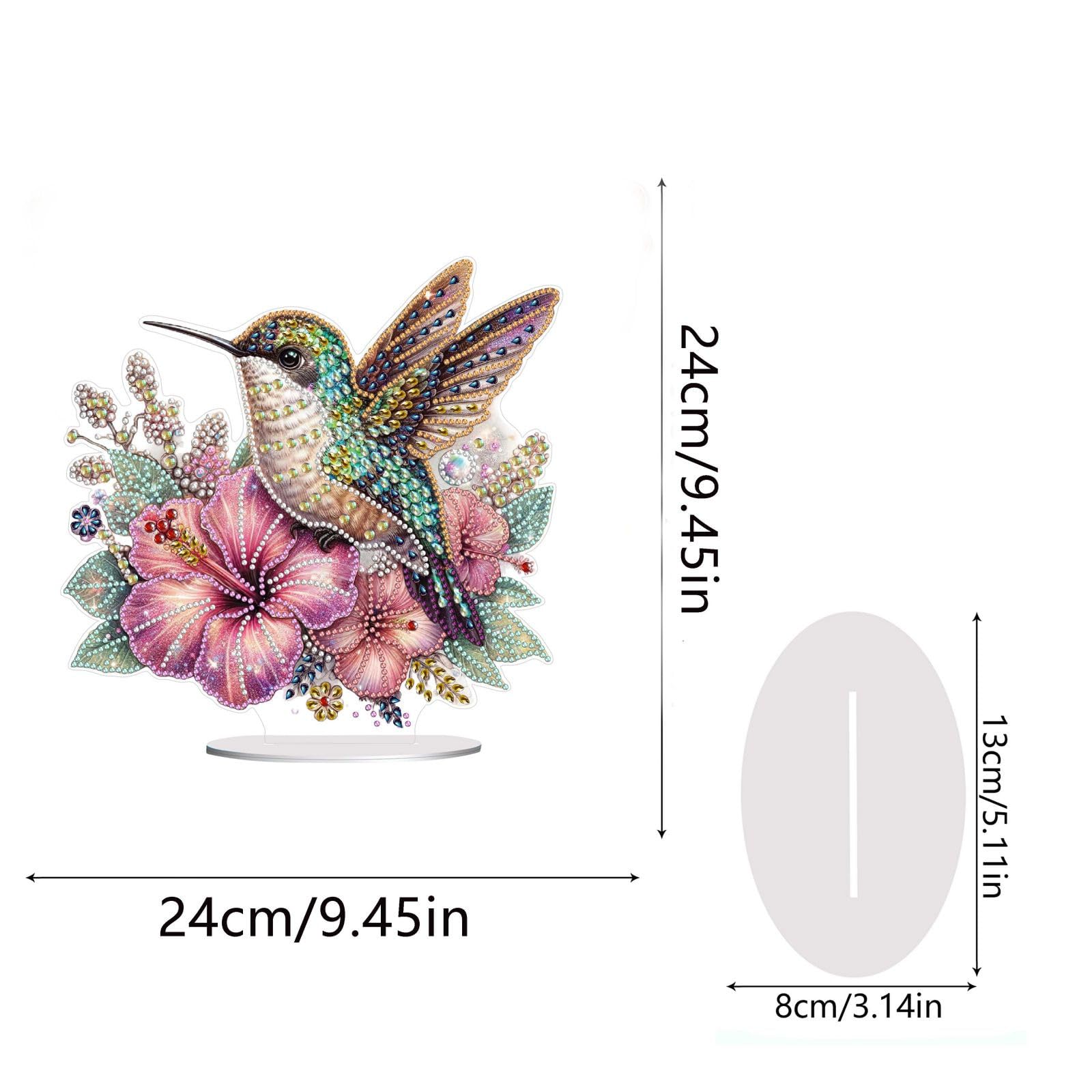 Starnearby Decorazione da tavolo fai da te con diamanti 5D, vaso per pittura con fiori e uccelli, set artistico, regalo per la casa (E
