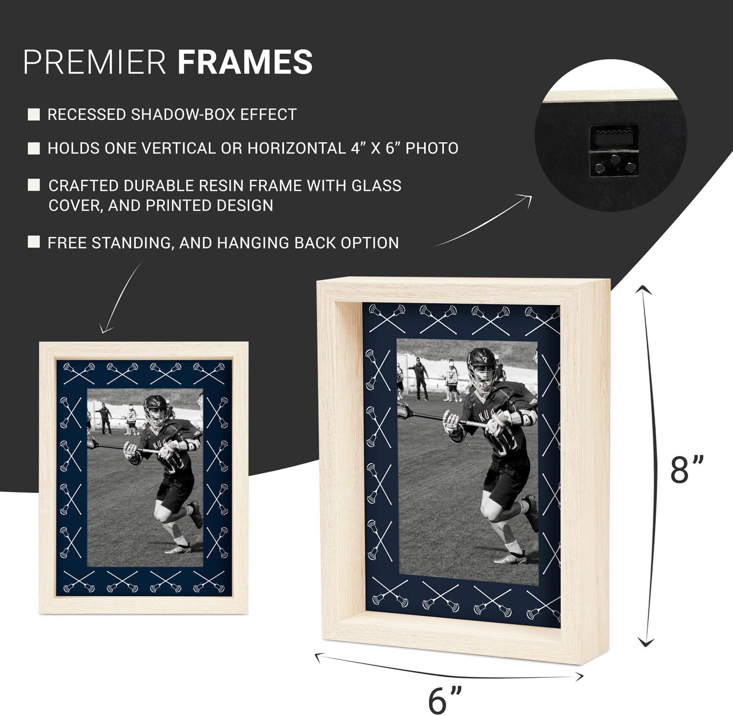 ChalkTalkSPORTS Lacrosse Premier Frame | Crossed Lacrosse Sticks Pattern