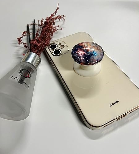 Miniatura 6 de WUYULB Transparente Glitter Purple Blue Galaxy Design Expandible plegable Teléfono Móvil Grip Soporte Soporte para Teléfono Celular para Smartphones