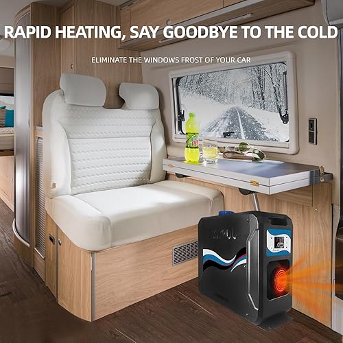 Miniatura 3 de JUNYIZE Calentador diésel de 12 V, 24 V y 8 KW, calentador de aire diésel todo en uno, calentador de estacionamiento portátil con monitor LCD y