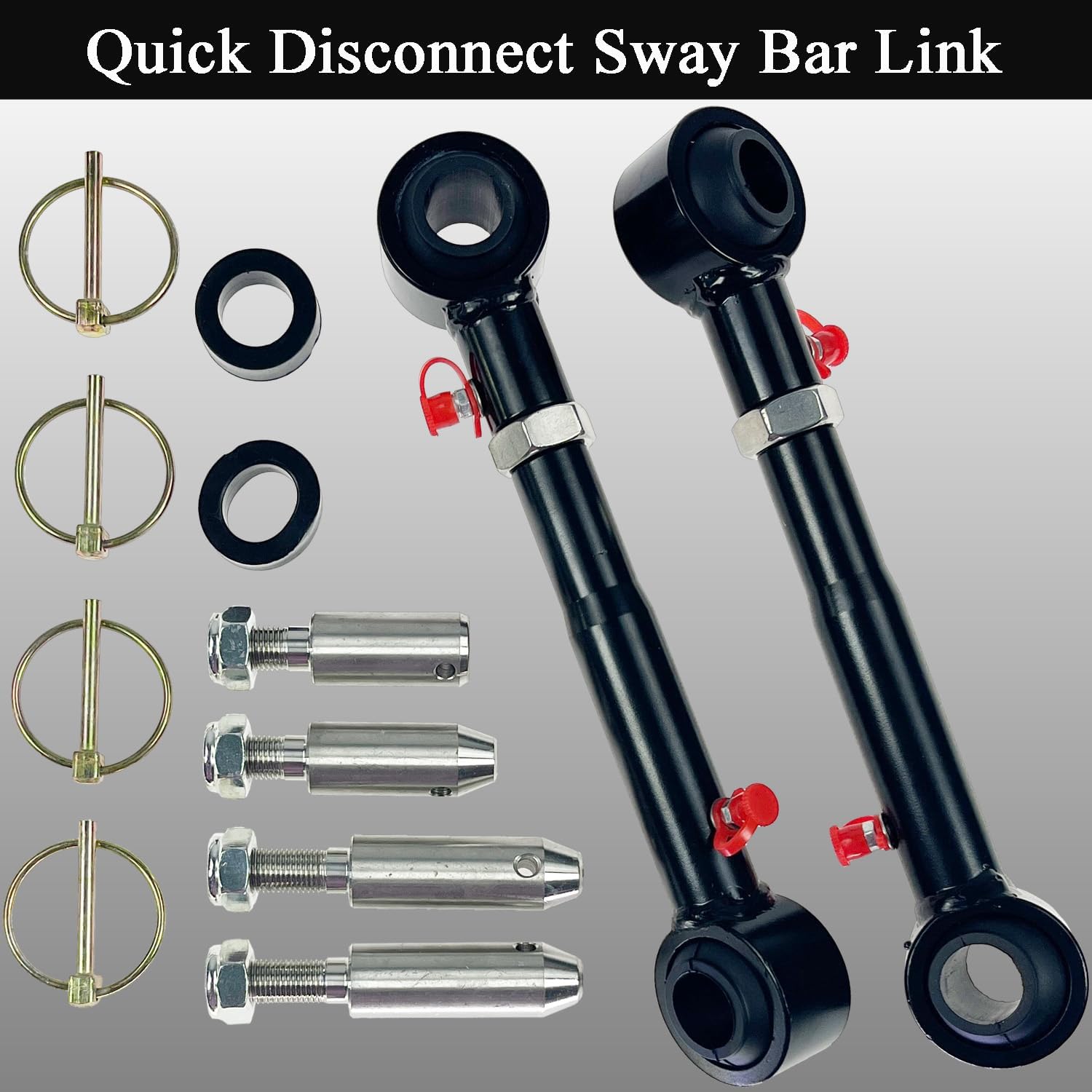 Adjustable Lift 2.5"-6" Front Sway Bar Quick Disconnect System for 2007-2018 Jeep Wrangler JK/JKU, Replaces 2034, Heavy-Duty Off-Road Anti-Roll Stabilizer with Rust Protection & Full Hardware Kit