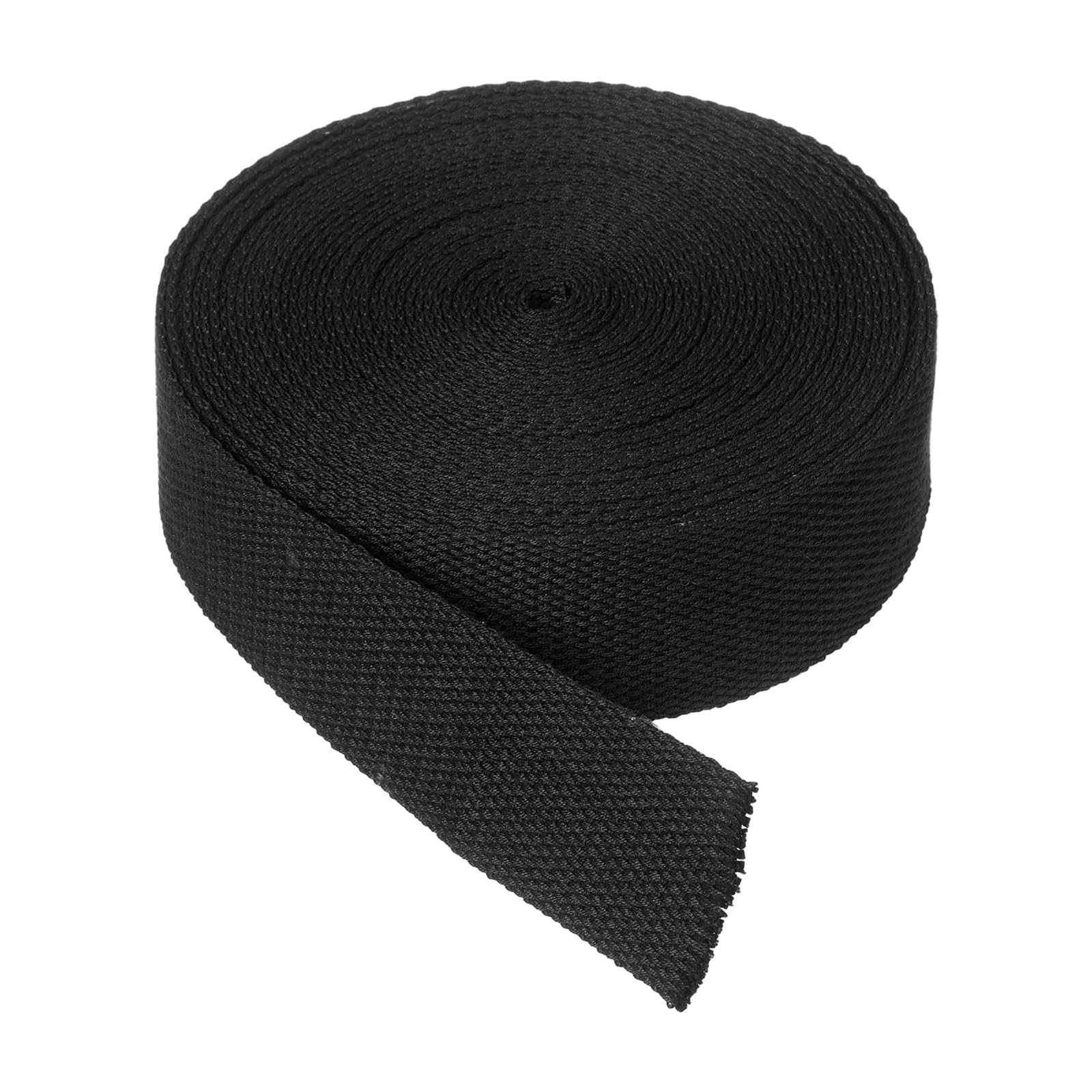 sourcing map Cotton Twill Tape, 3.8cm x 4.6M Cotton Ribbon Bias Binding Tape Trim Webbing Straps for Sewing DIY Crafts Gift Wrapping, Black