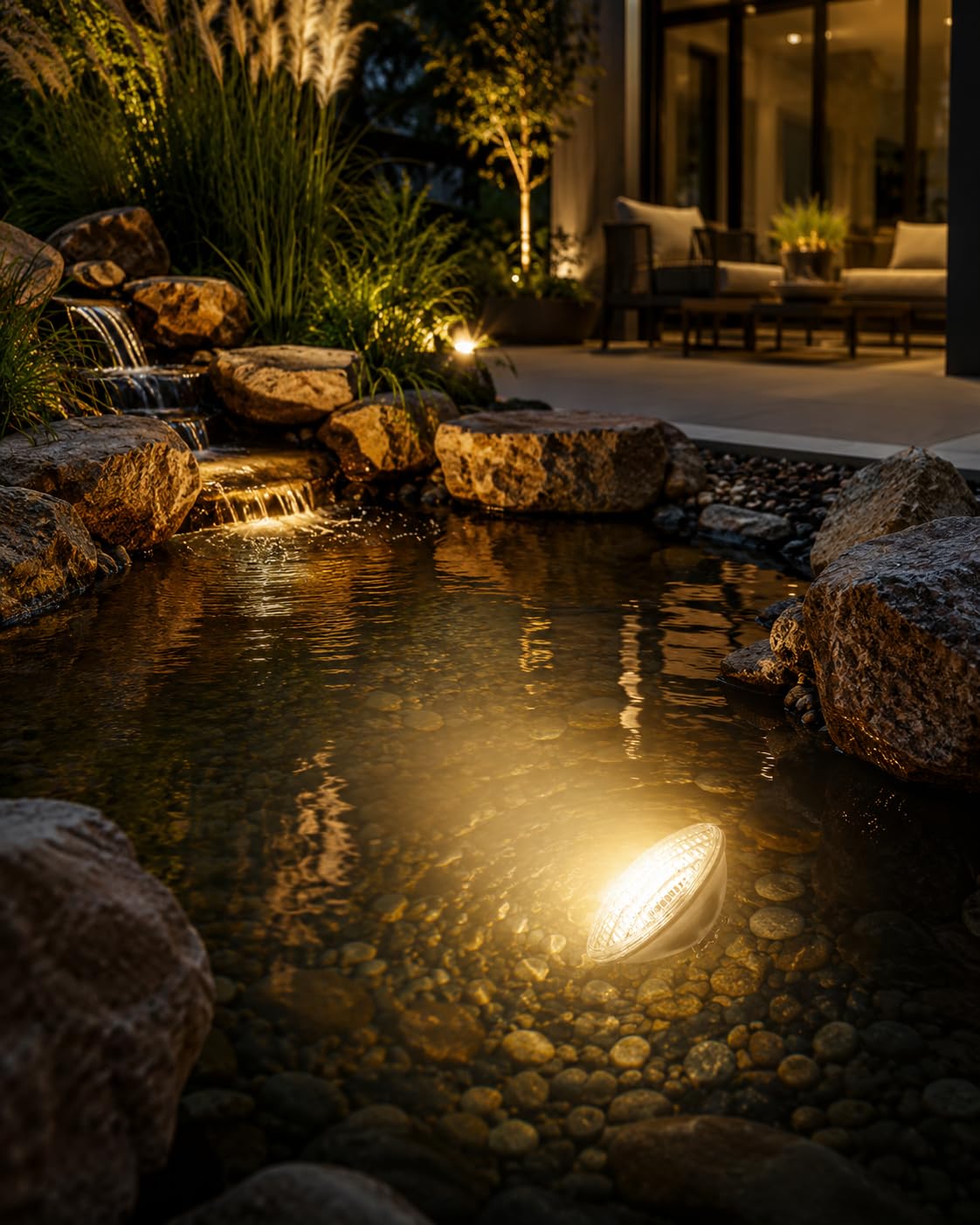 Foco Led Subacuático para Piscina PAR56 35W - Luz Blanca con Ángulo de 120°. IP68 Iluminación 12V CA/DC. Material estructura: Vidrio templado.