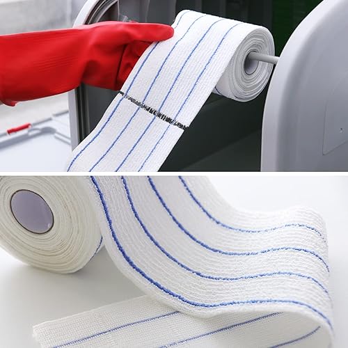 Miniatura 5 de DrDirt Almohadillas desechables de microfibra para trapeador, 15 hojasrollo, 16.5 x 4.7 pulgadas, repuestos para trapeadores planos, ideales para el