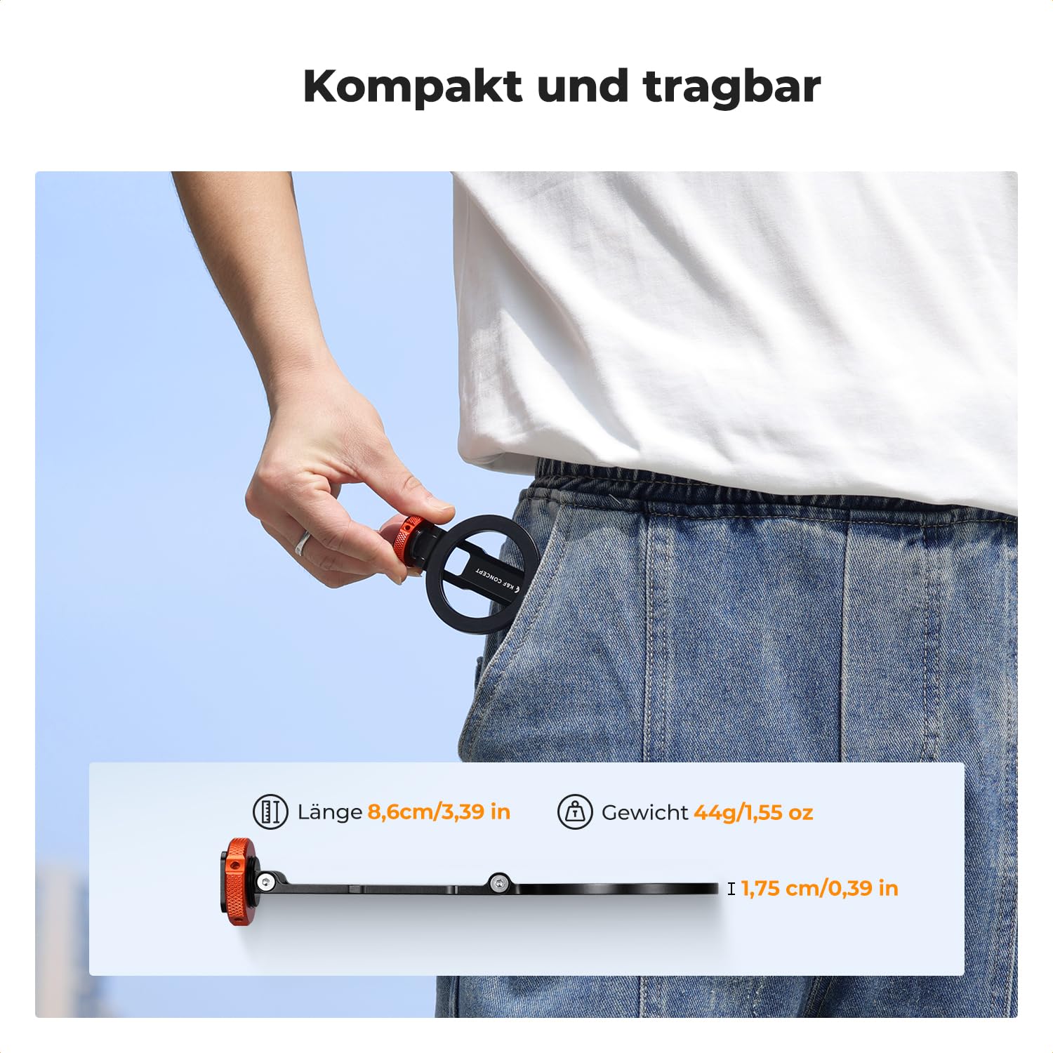 K&F CONCEPT MS-61 Magnetiche Handyhalterung Stativ Handystativ aus Metall Stativadapter, Zubehör für Tripod Selfie Stick Smartphone Handyhalter kompatibel mit iPhone 17/Air/16/15/14/13 Serie