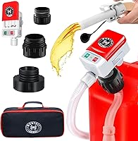 Wontolf Cordless Fuel Transfer Pump: Battery-Powered 3.2GPM Auto-Stop Gas Pump with 51" Hose, 4 Adapters & Storage Bag