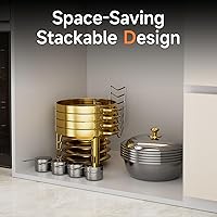 Vista 5 de Chafing Dishes for Buffet, 4 Pack 5QT Round Stainless Steel Chafing Dish Set for Home Parties, Christmas Gatherings, Catering Events Complete Buffet