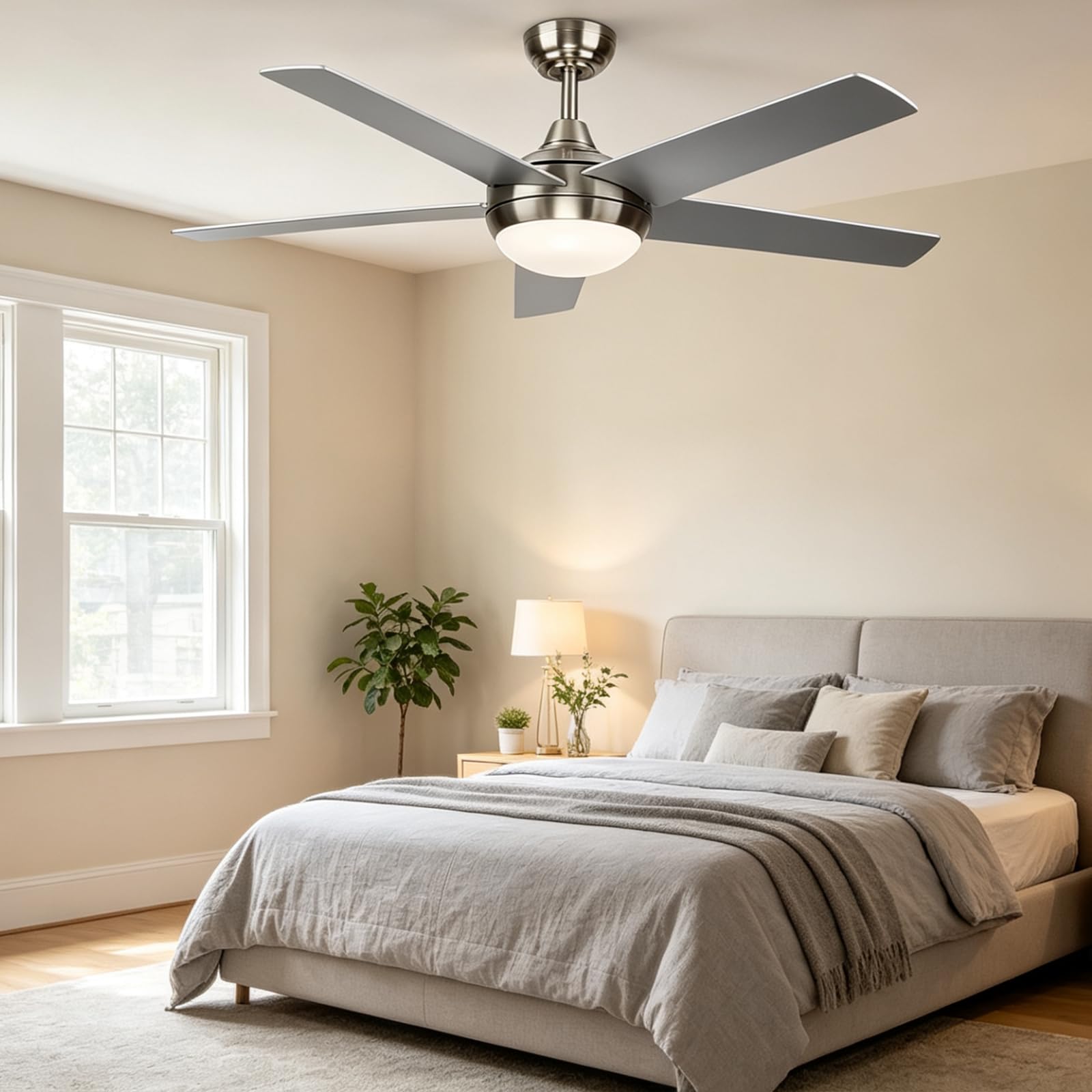 Deckenventilator mit Beleuchtung 132cm DC Fernbedienung dimmbar 3000K-6500K 6 Geschwindigkeiten Timer