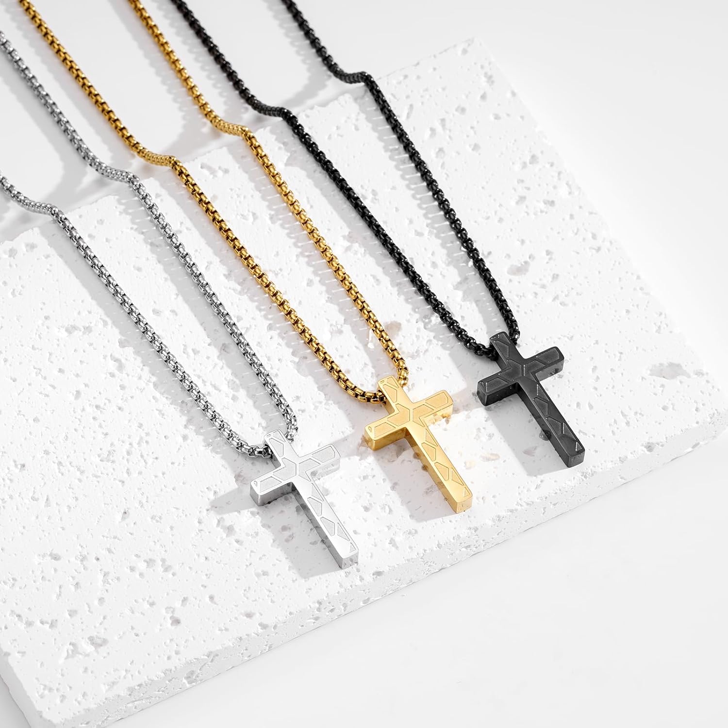 P.BLAKE Soccer Cross Necklace for Boys Men, Stainless Steel Cross Pendant Chain 16/18/20/22/24 Inches Soccer Accessories Religious Valentine's Day Sports Jewelry Gifts - Image 5