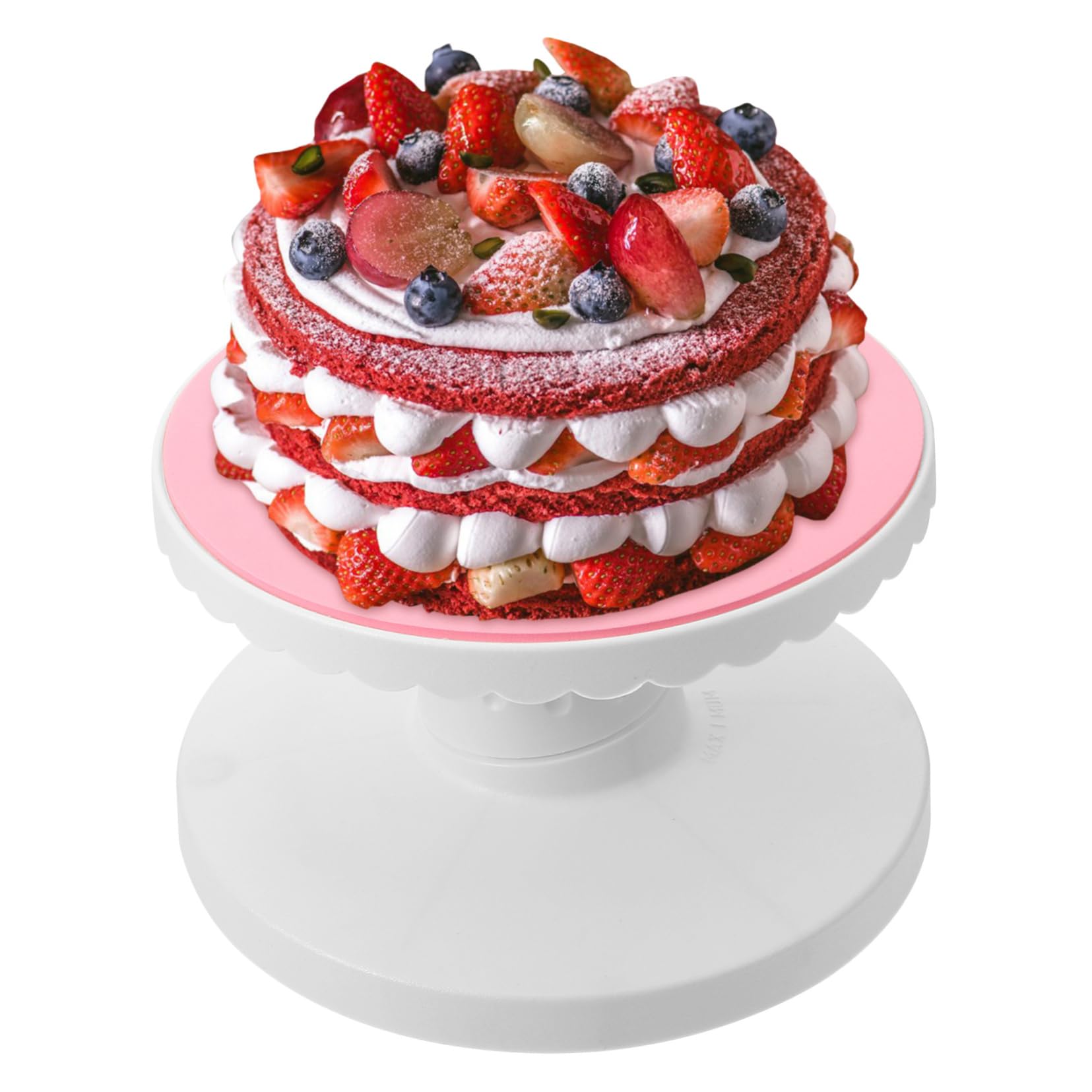 GLEAVI Plateau à Gâteau Rotatif Ajustable Pente pour Décoration de Gâteaux Outil de Pâtisserie et Facile à Nettoyer Rose