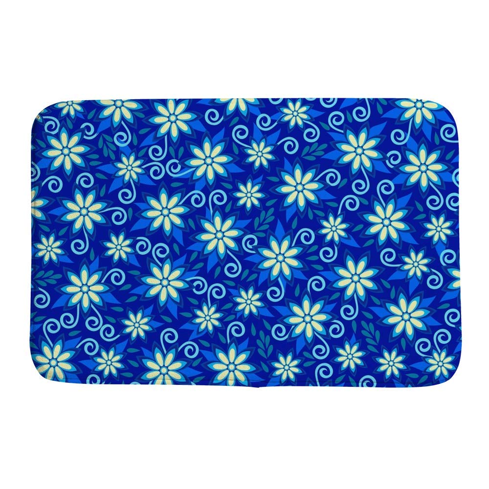 Tapis de bain en velours bleu CHEHONG confort haut de gamme à mémoire de forme