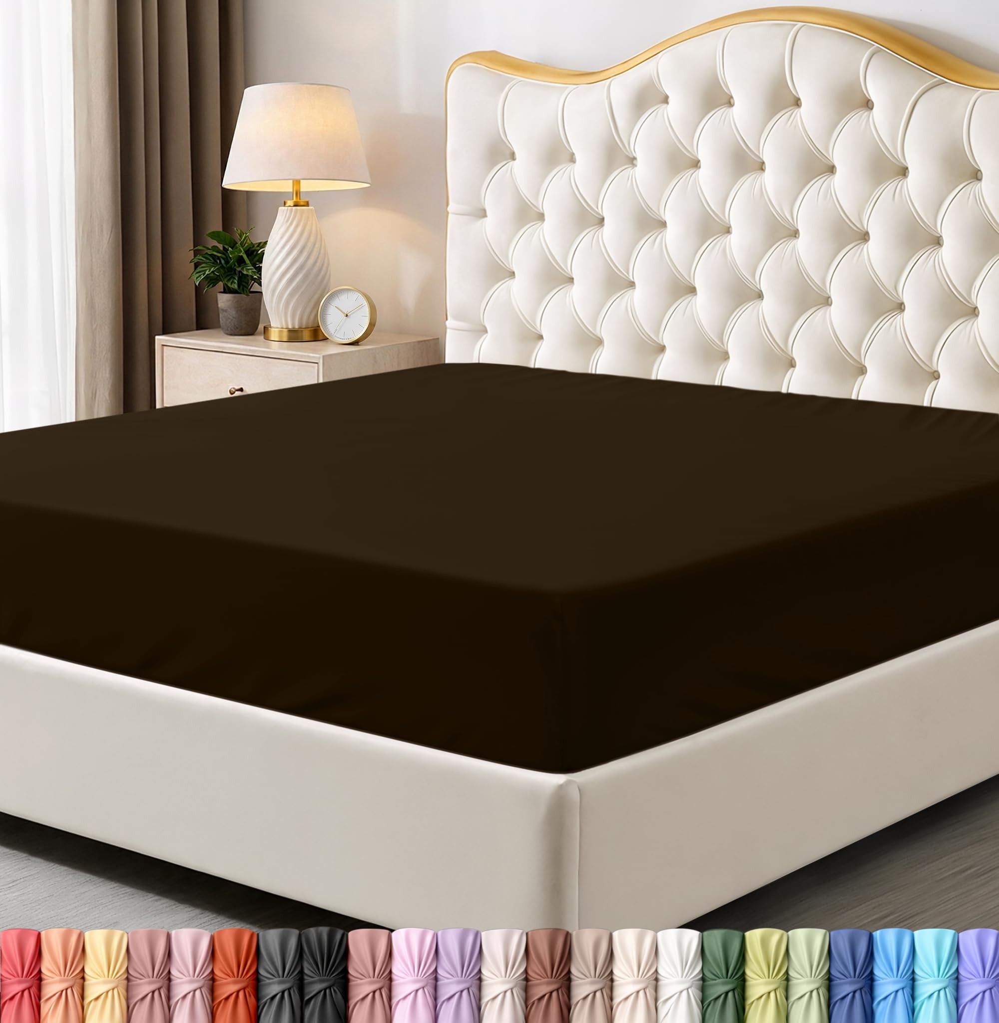 Utopia Bedding Fitted Sheet King, White - Deep Pocket 14 inch (35 cm) - Easy Care - OEKO-TEX Certified - Soft Brushed Microfibre Fabric - Shrinkage and Fade Resistant - Bottom Sheet — view 121