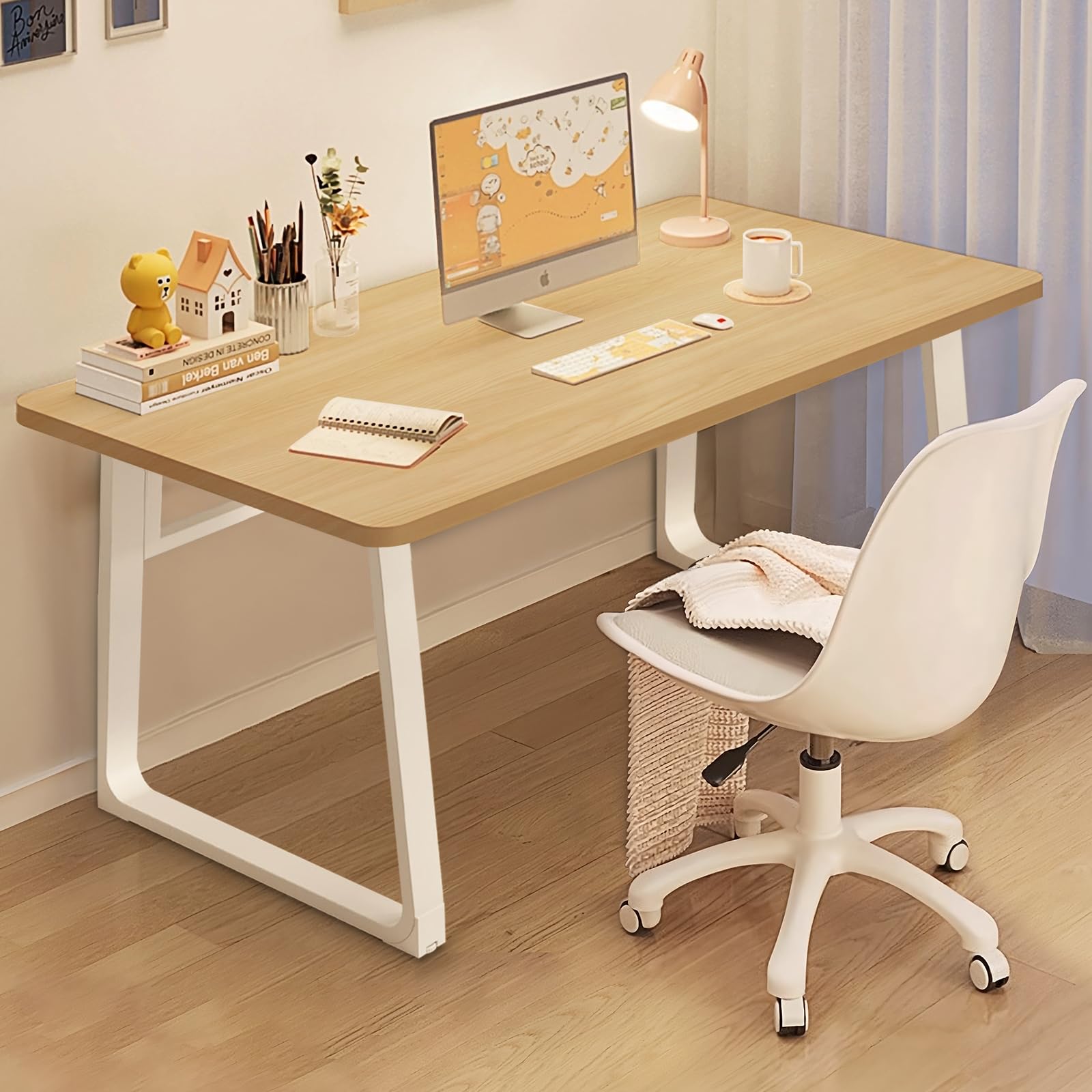 WXJHL Modern Desk 55 Inch Computer Table Simple Style Office Writing Desk Industrial Office Table