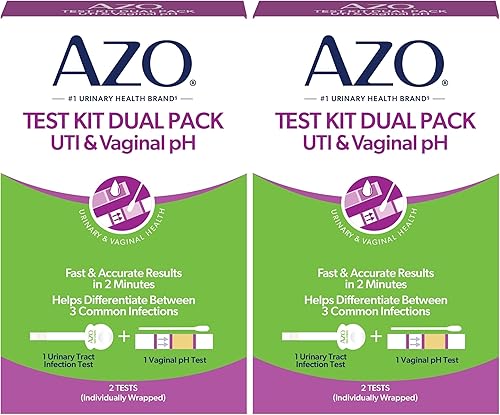 Miniatura 11 de AZO Tira de prueba de infección del tracto urinario (ITU) + kit de prueba de pH vaginal, resultados rápidos y precisos, de la marca #1 más