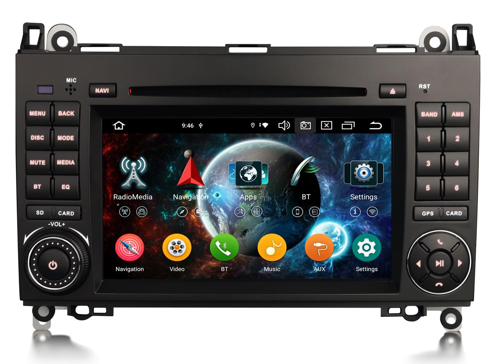 erisin [4+64GB] 8 Core Android 14 Car Stereo Autoradio para Mercedes Clase A/B W169 W245 Sprinter Viano VW Crafter Soporte Carplay GPS Sat Nav DSP Bluetooth 5.0 WiFi Canbus DVD Pantalla táctil
