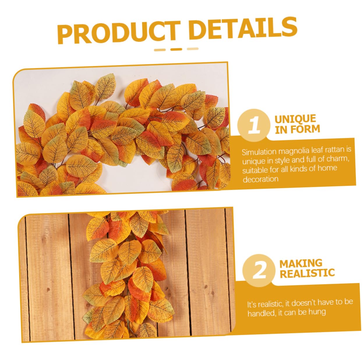 3piezas Guirnalda Magnolia Artificiales para Decoración De Otoño Adorno Festivo para Hogar y Cafeterías Diseño Acogedor y Versátil