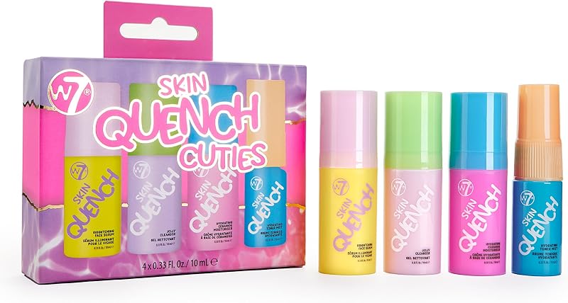 W7 Skin Quench Cuties - Travel Size Skincare Minis | Hydrating Moisturizing Skincare, Portable Format
