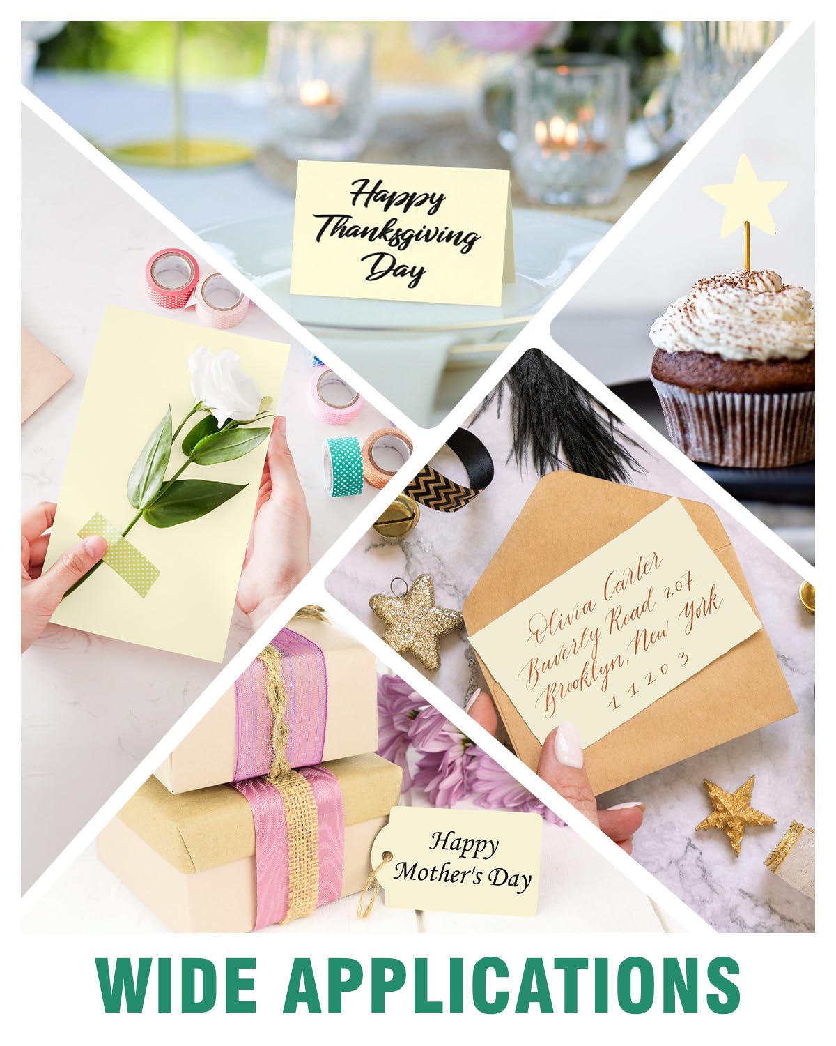 Cartulina color crema de 8.5 x 11 pulgadas, 100 hojas de papel de colores para invitaciones, tarjetas, certificados y manualidades (cubierta de 90 libras/250 g/m²)