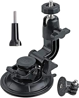 ASOCEA Action Camera Suction Cup Mount Windshield Camera Holder Tripod Adapter with Screw Compatible with Gopro Hero 11 10 9 8 7 6/AKASO EK7000/Brave 4/Dragon Touch/DJI OSMO Action/Insta360 X3 x2