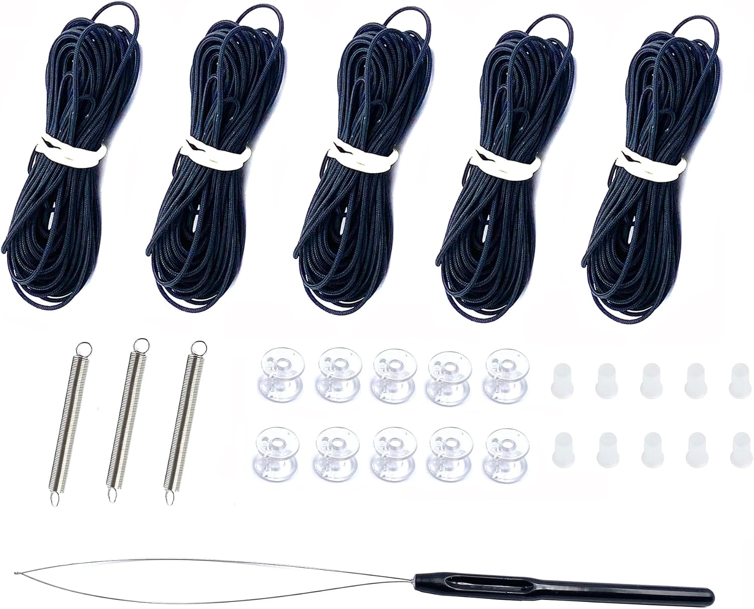 RV Pleated Shades Rapairs Kit,RV Blinds Window Shade Restringing Kit for Repairing Day Night Pleated Shade of RV Camper Windows,Grey