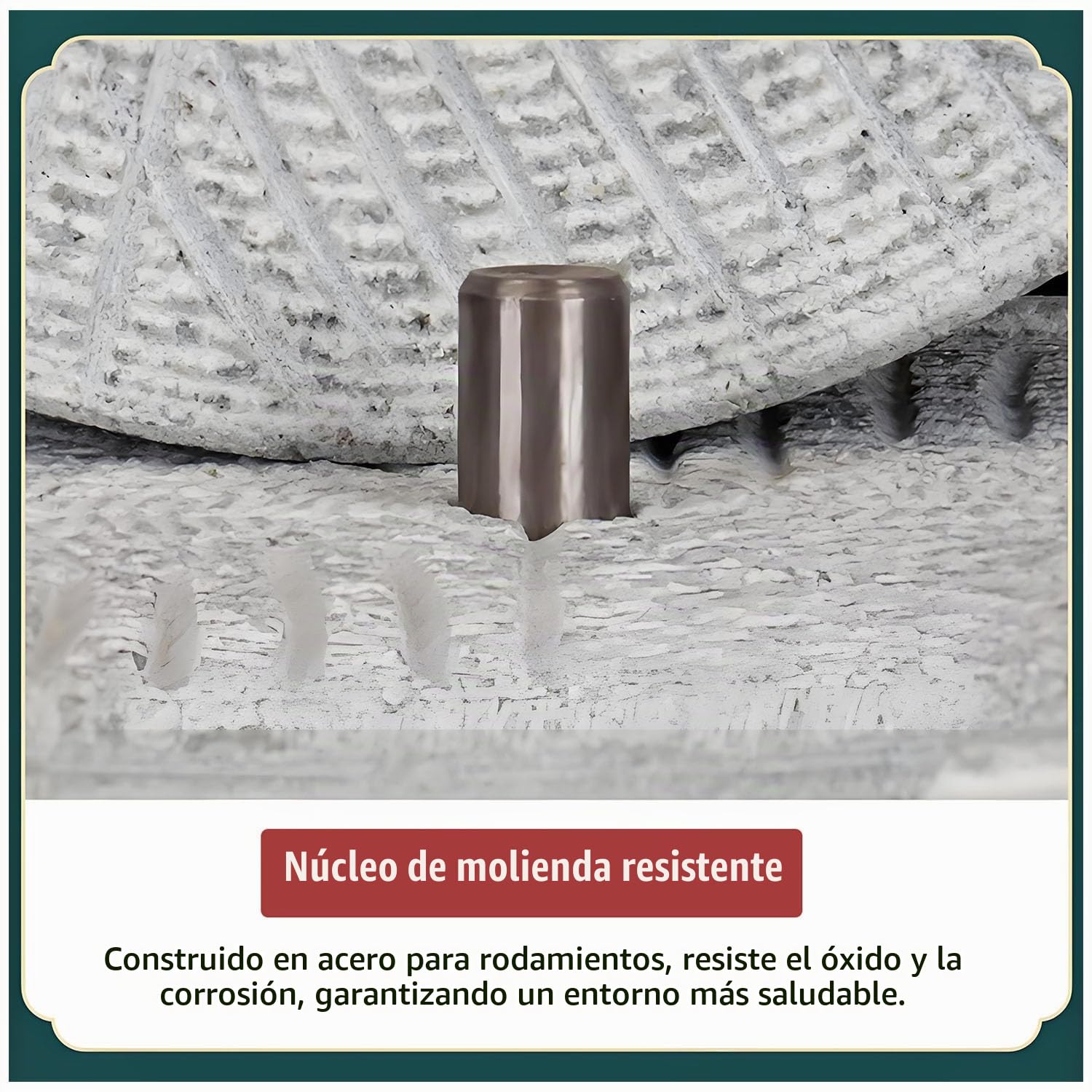 Molinillo de cereales manual, para el hogar con soporte de madera, molinillo húmedo y seco con manivela manual, picadora de especias, molinillo de café, para cereales, granos y cebada (tamaño:35cm)