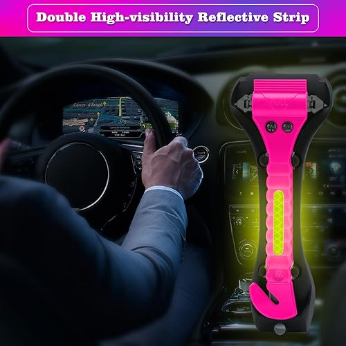 Vista 68 de THINKWORK Martillo de seguridad para el automóvil para regalos de adolescentes y hombres, herramienta de escape de emergencia tres en uno azul