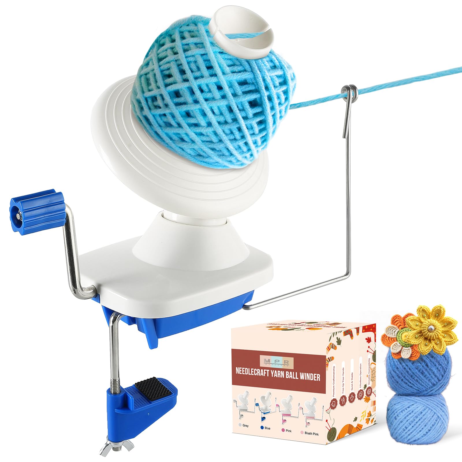 MAOPINER Needlecraft Yarn Ball Winder Hand-Operated | Manual Wool Winder Holder for Swift Yarn Fiber String Ball