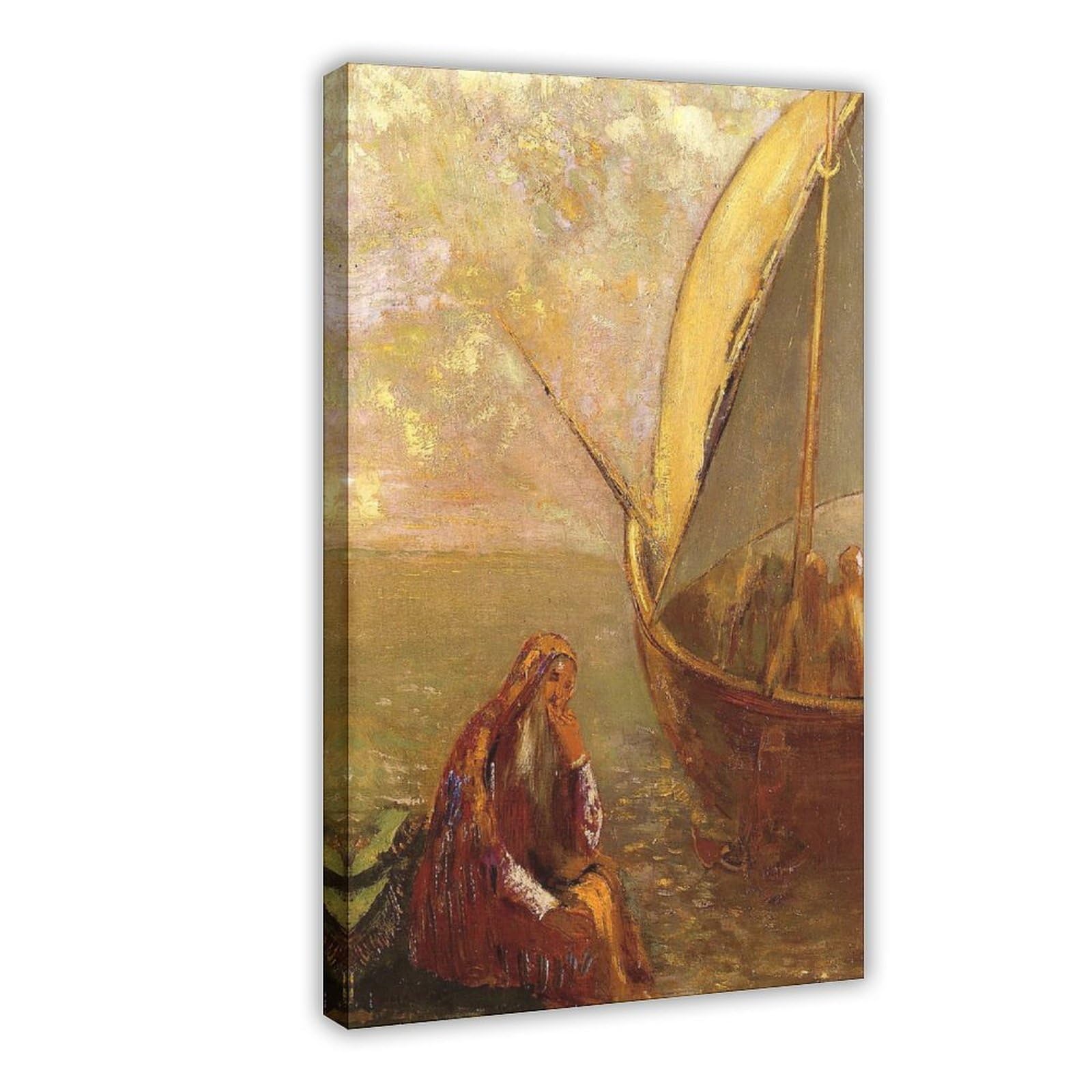 WCYB The Departure by Odilon Redon Prints Posters Canvas Deco Paintings Wall Art For Office Frame 24" L X 36" W