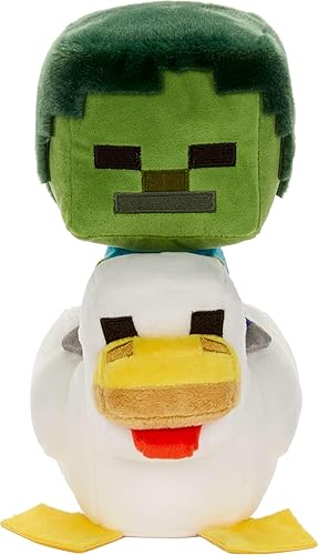 Mattel Minecraft Plush Zombie Chicken Jockey Toy, Collectible Stuffed Animal, 8-inch Soft Doll Inspired by Video Game Characterββ