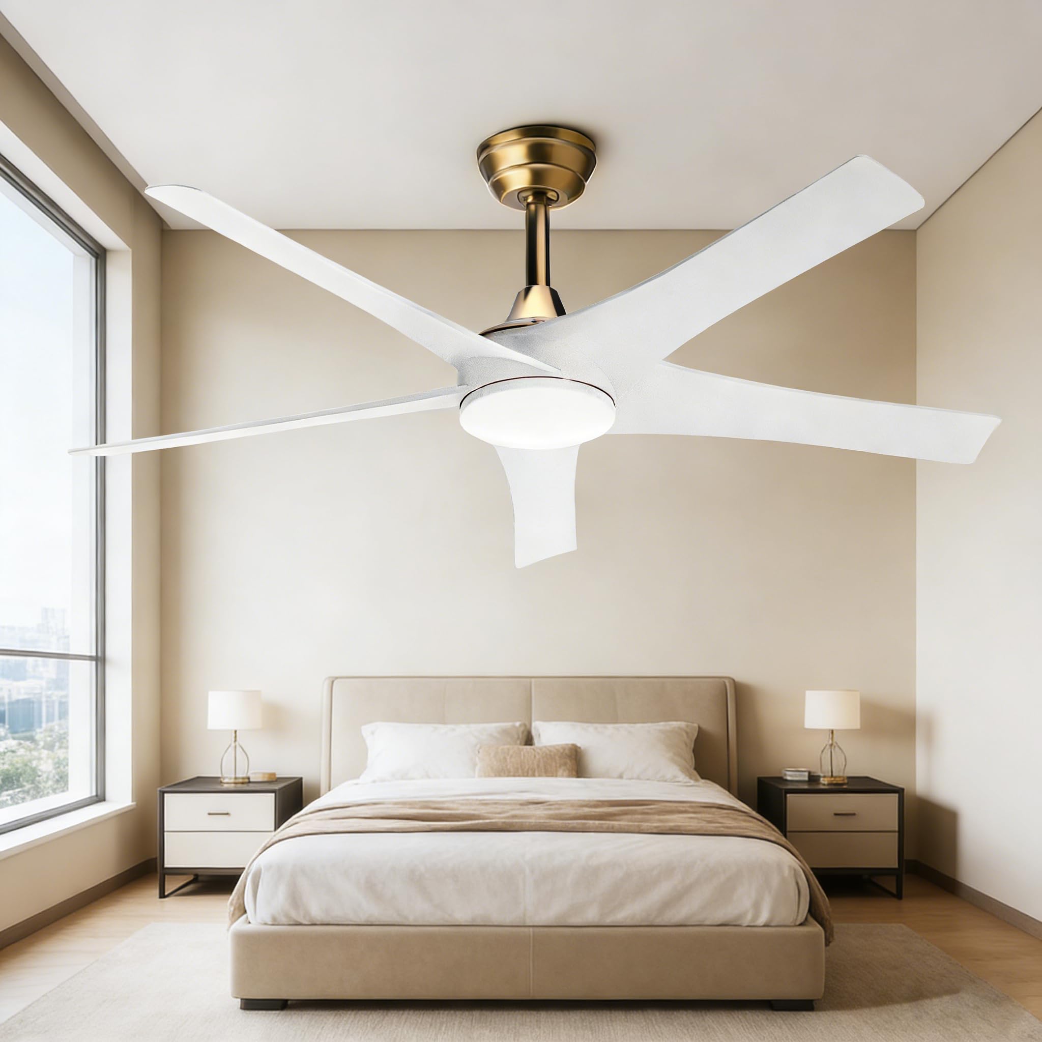 Jiff Cook Ceiling Fans with Lights 2026, 52 Inch Luxury Modern Ceiling Fan with...