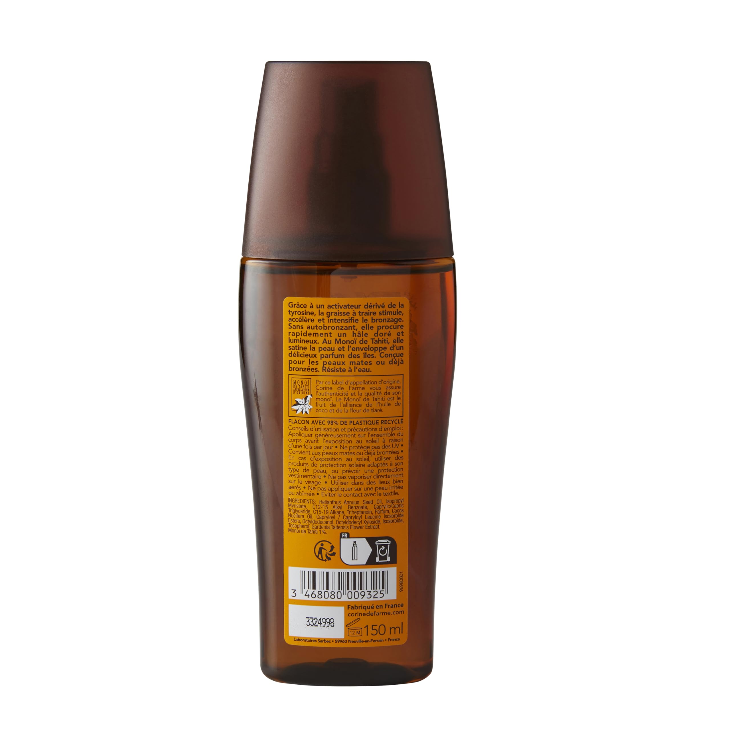 Corine de Farme Aceite Bronceador con Monoï de Tahití 150 ml