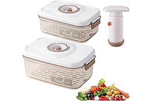 Rectangle Vacuum Seal Containers for Food: 5.1 Cu + 8.9Cu Cups, with Time Dial
