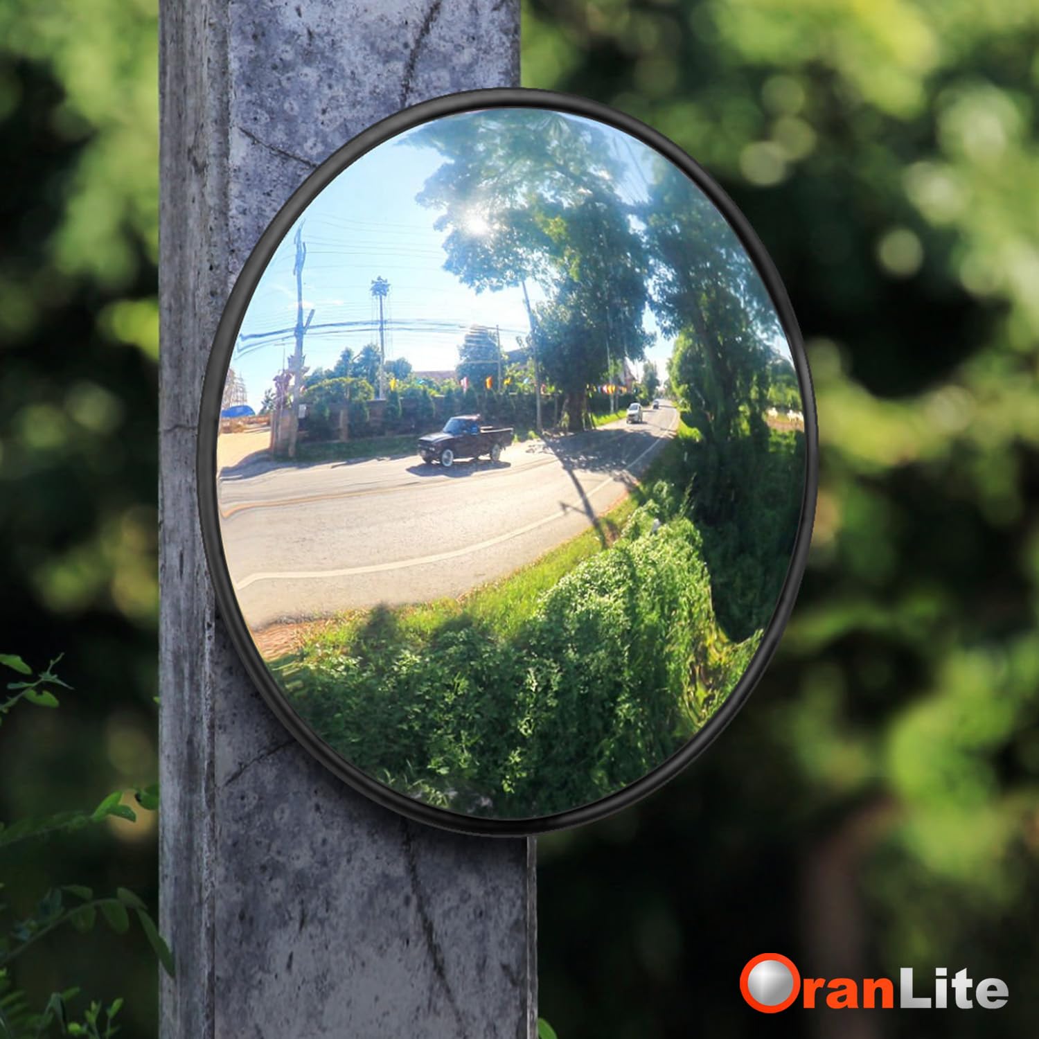 1 opakowanie 61 cm czarne wypukłe lusterka bezpieczeństwa, na skrzyżowanie drogowe, narożniki, parking, sklepy detaliczne, magazyny, wnętrze, na zewnątrz