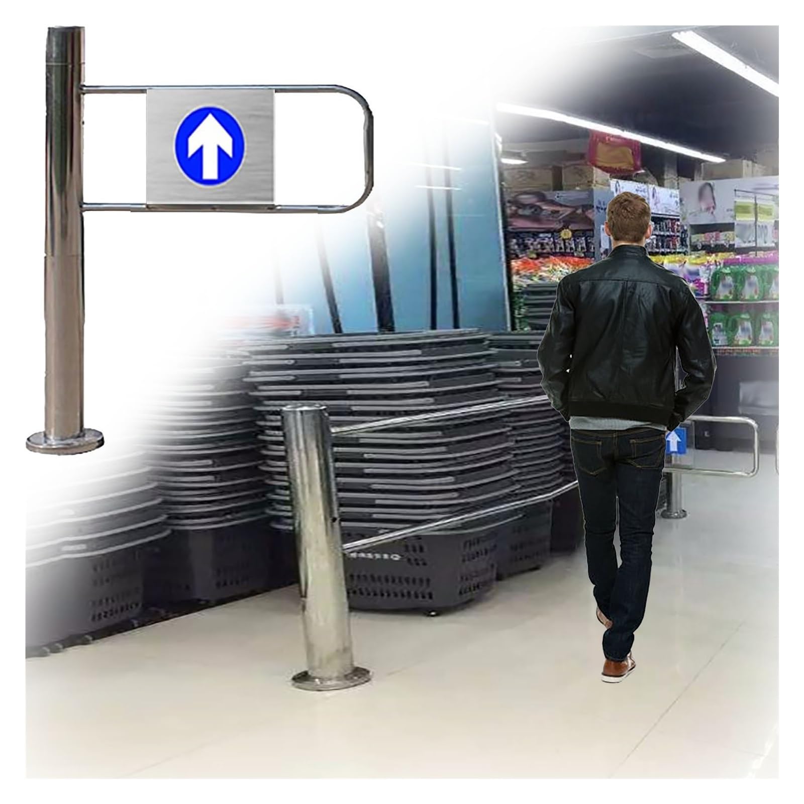 Puerta ajustable para bebé, 50100 cm, para pasillos y centros comerciales, color plateado h