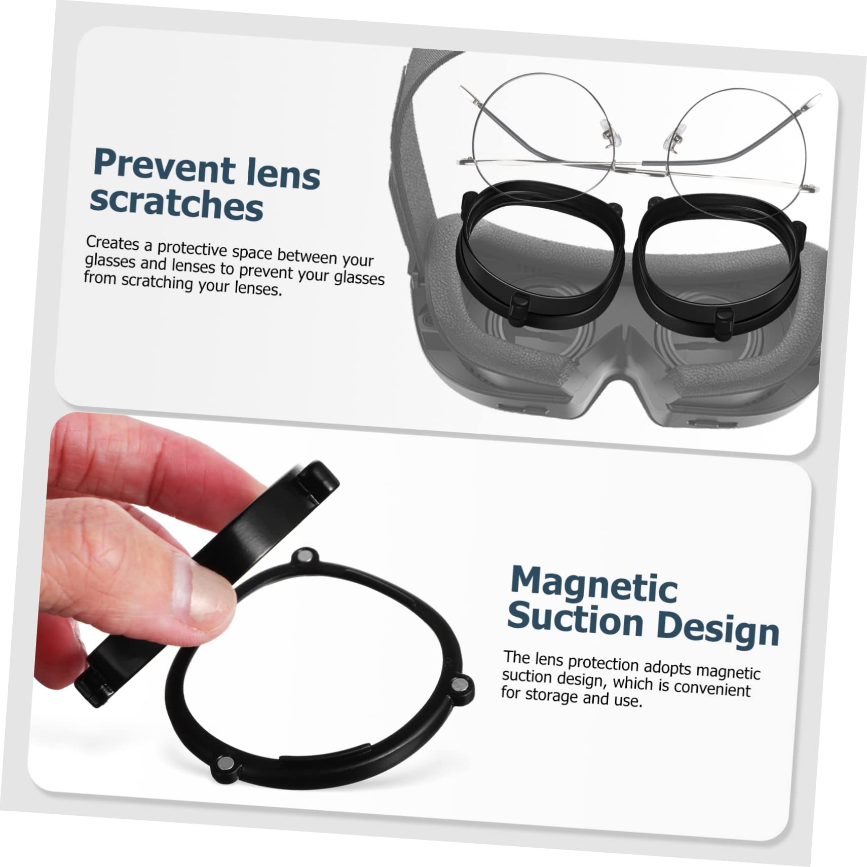 LABRIMP Accessori Protezione Lenti per VR con Maschera Sostitutiva e Telaio Magnetico Compatibile con Installazione Facile e Protezione per Lenti VR