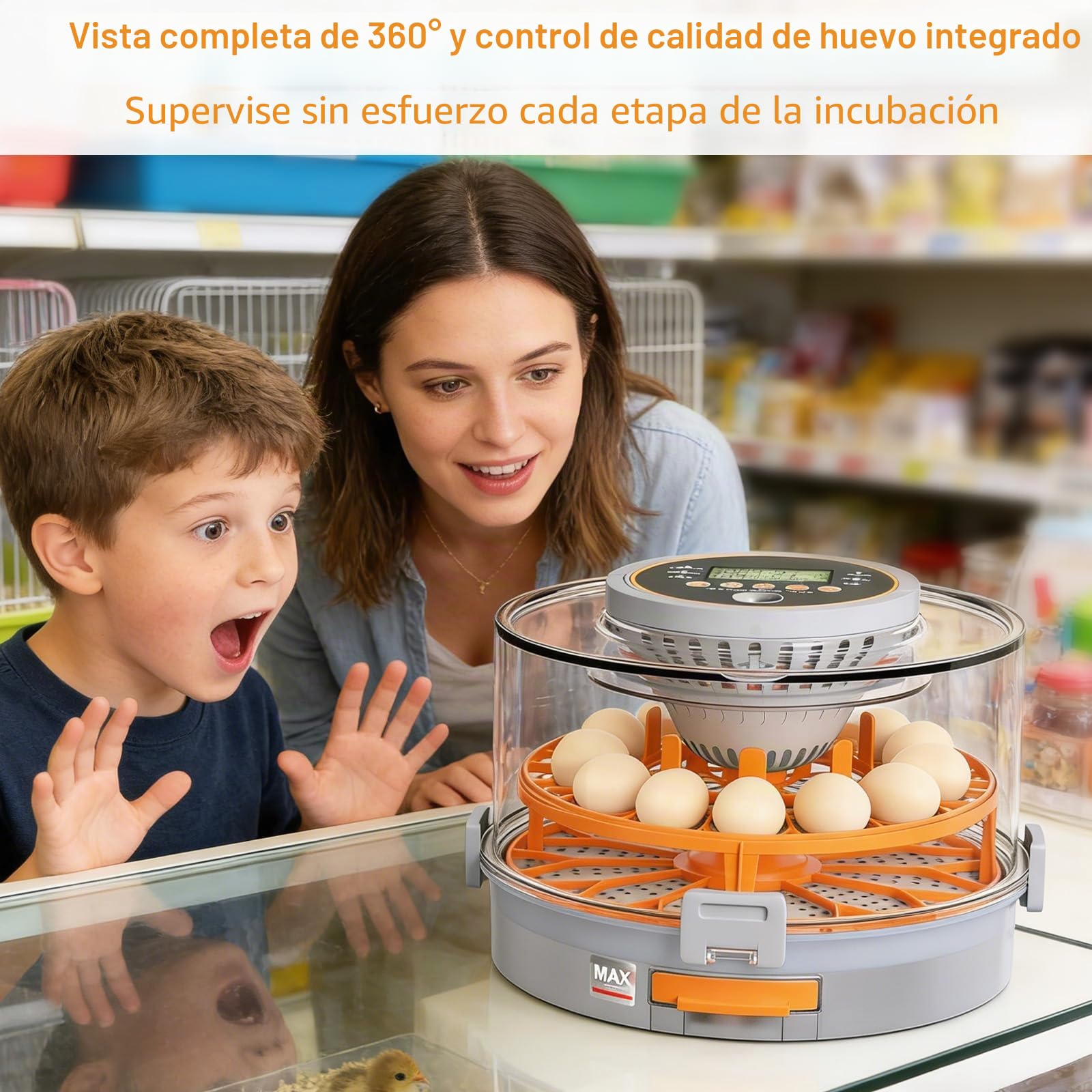 Incubadora Automática, Incubadora Totalmente Automática para 12/20 Huevos con Volteo Automático, Control Preciso de Temperatura y Humedad & Luz de Ovoscopio, Para Gallina Pato Ganso Paloma Codorniz