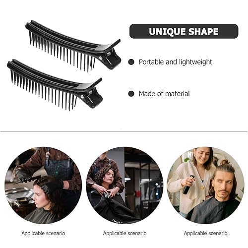 Miniatura 5 de Beaupretty 2 clips de peluquería multifunción portátiles con peine para cortar y peinar para uso doméstico y profesional
