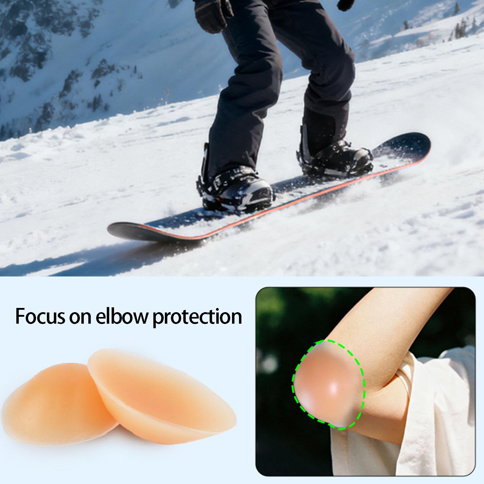 Coudière en silicone épais absorbant les chocs pour ski snowboard