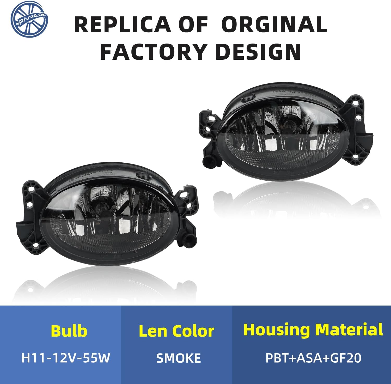 SAE J583 Fog Lights for MB (2006-2015) - Direct Fit C/CLS/E/G/GL/ML/R/SL Class AMG Models (Smoke)