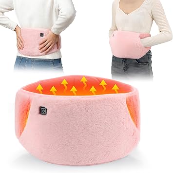 Bettinay Menstrual Heating Pad, Period Heat Pad with Hand Pockets 3 Heating Settings, Electric Washable Heated Belt Pads for Waist Hand