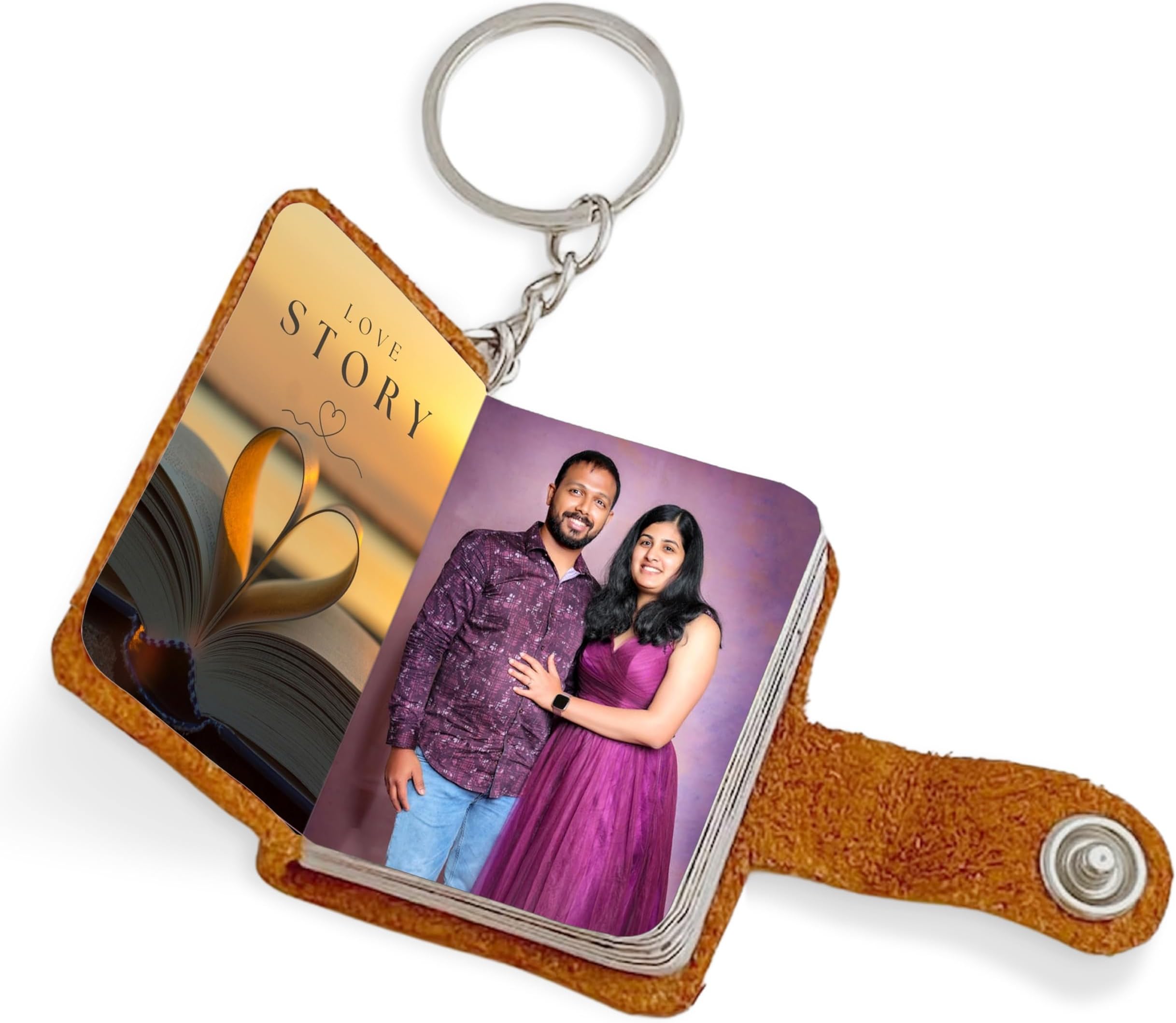 “Cherished Moments Keychain with mini Album - Ideal for Valentine’s, Anniversaries, & Family Celebrations - with 12-23 Photo's