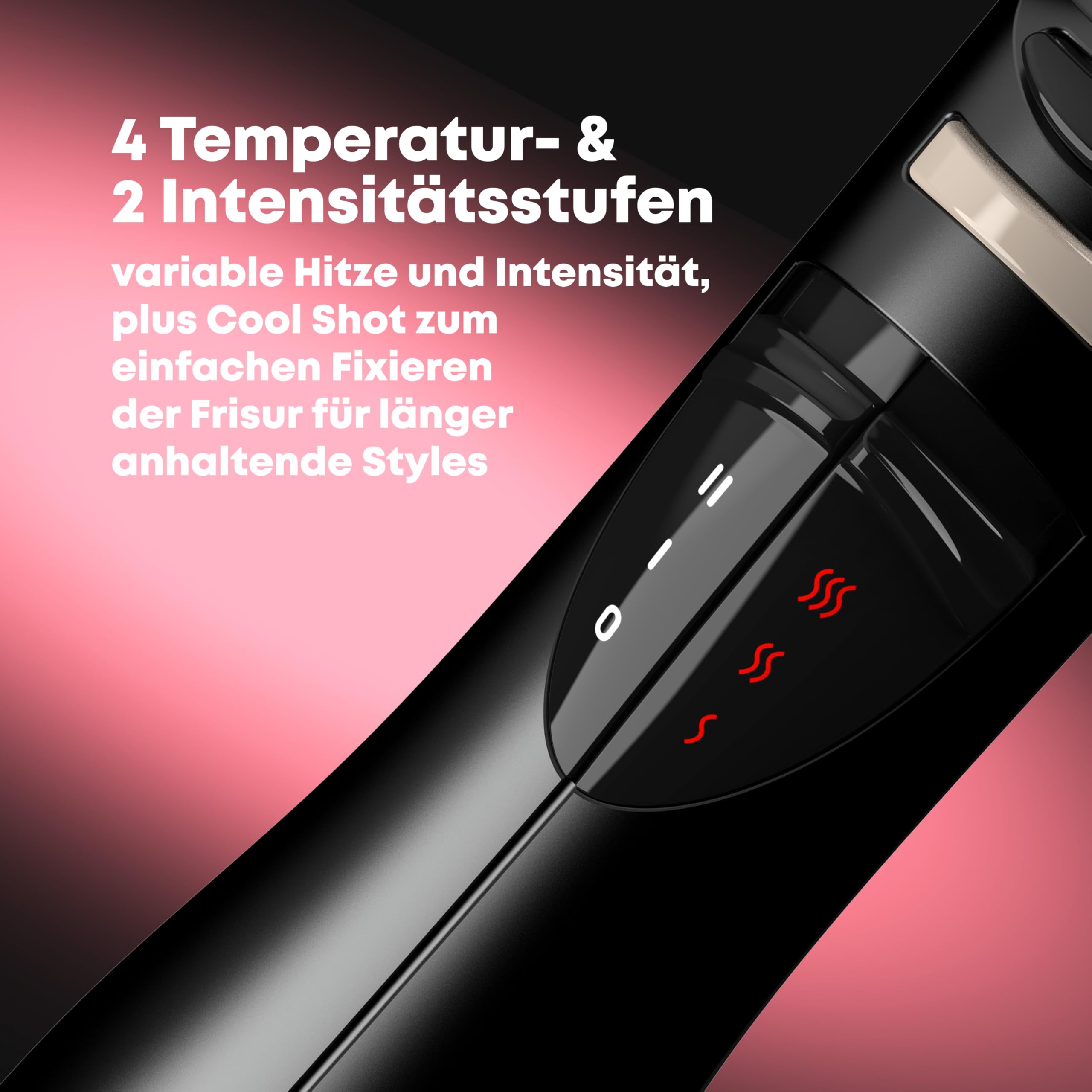 REVAMP Progloss Airstyle Heißluftstyler 6-in-1 - Multi-Styler, Schwarz | Air-Bürste, Föhnbürste, Volumen, Locken, Wellen, Glätten, Schnelles Föhnen, 6 Aufsätze
